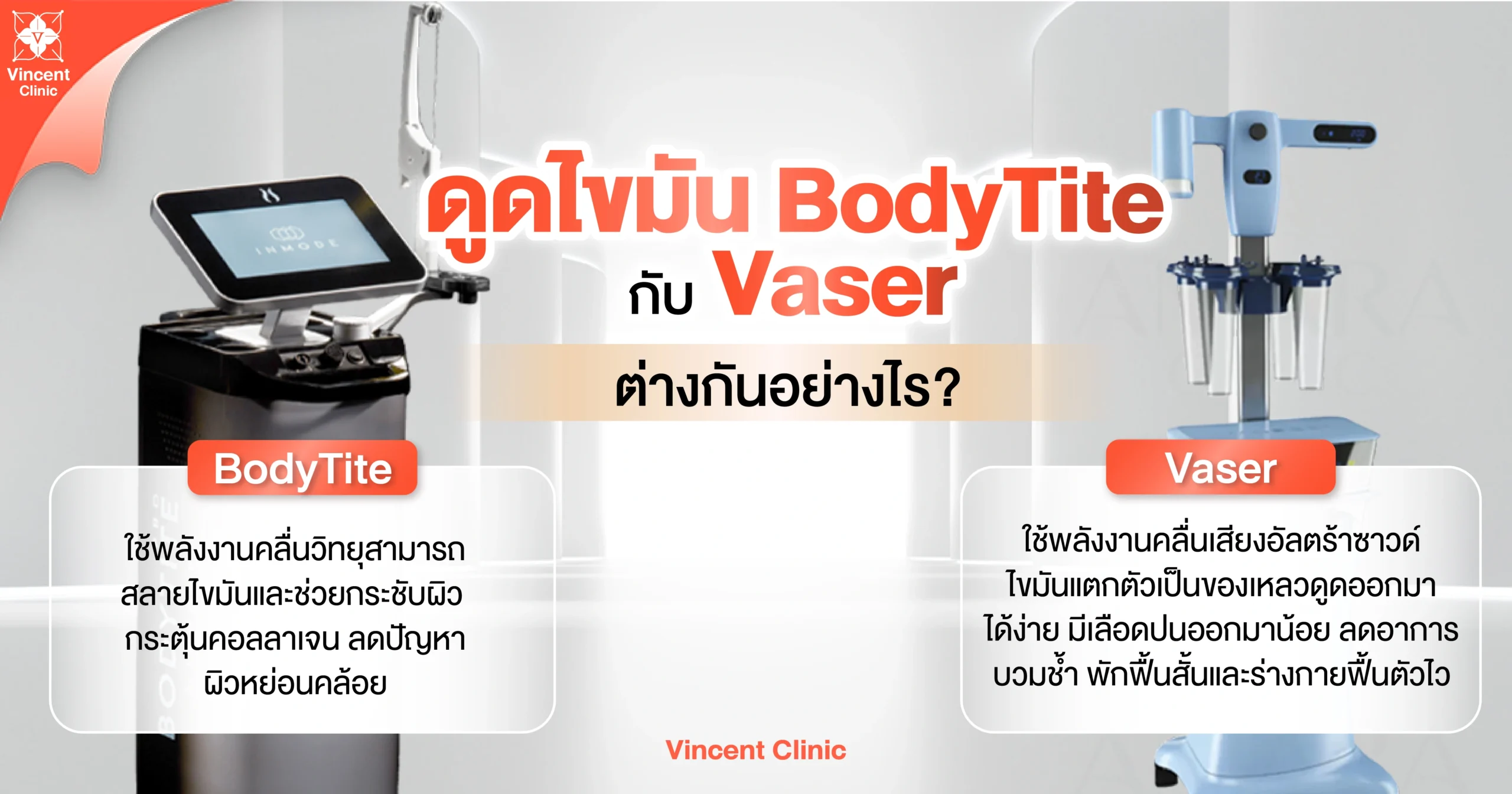 ดูดไขมัน body tite กับ vaser ต่างกันอย่างไร